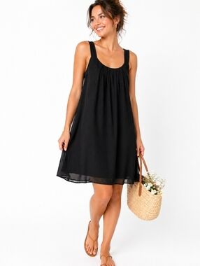 Ya Los Angeles Black Dress Flowy Bow Back, Size L